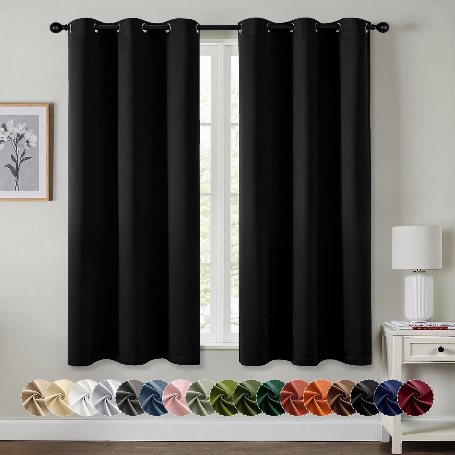 MIULEE Blackout Curtains, 40 x 63 in
