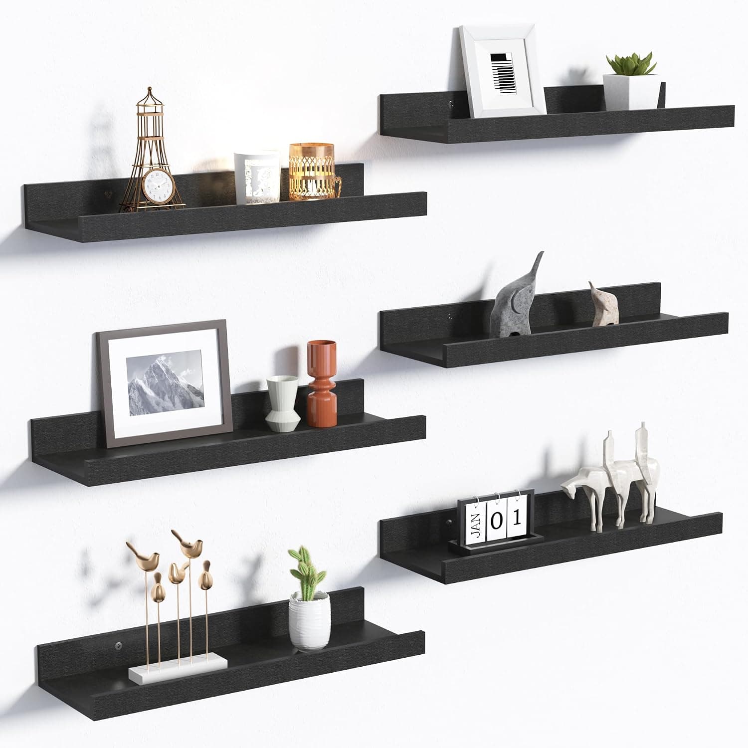 upsimples Floating Shelves, Set of 6, 15.7 in